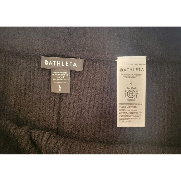Athleta Felicity Cozy Sweater Pant Ribbed Black Size Large - Picture 3 of 4